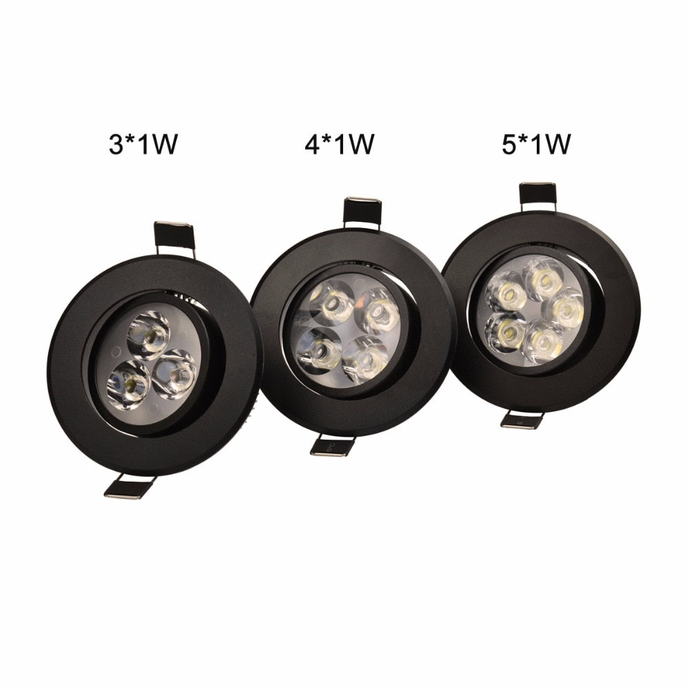 Led Downlight Dimmable 3W 4W 5W 110V 220V Black Shell Round Ceiling Recessed Spot led Light lamp IP40 Indoor Lighting