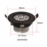 Led Downlight Dimmable 3W 4W 5W 110V 220V Black Shell Round Ceiling Recessed Spot led Light lamp IP40 Indoor Lighting