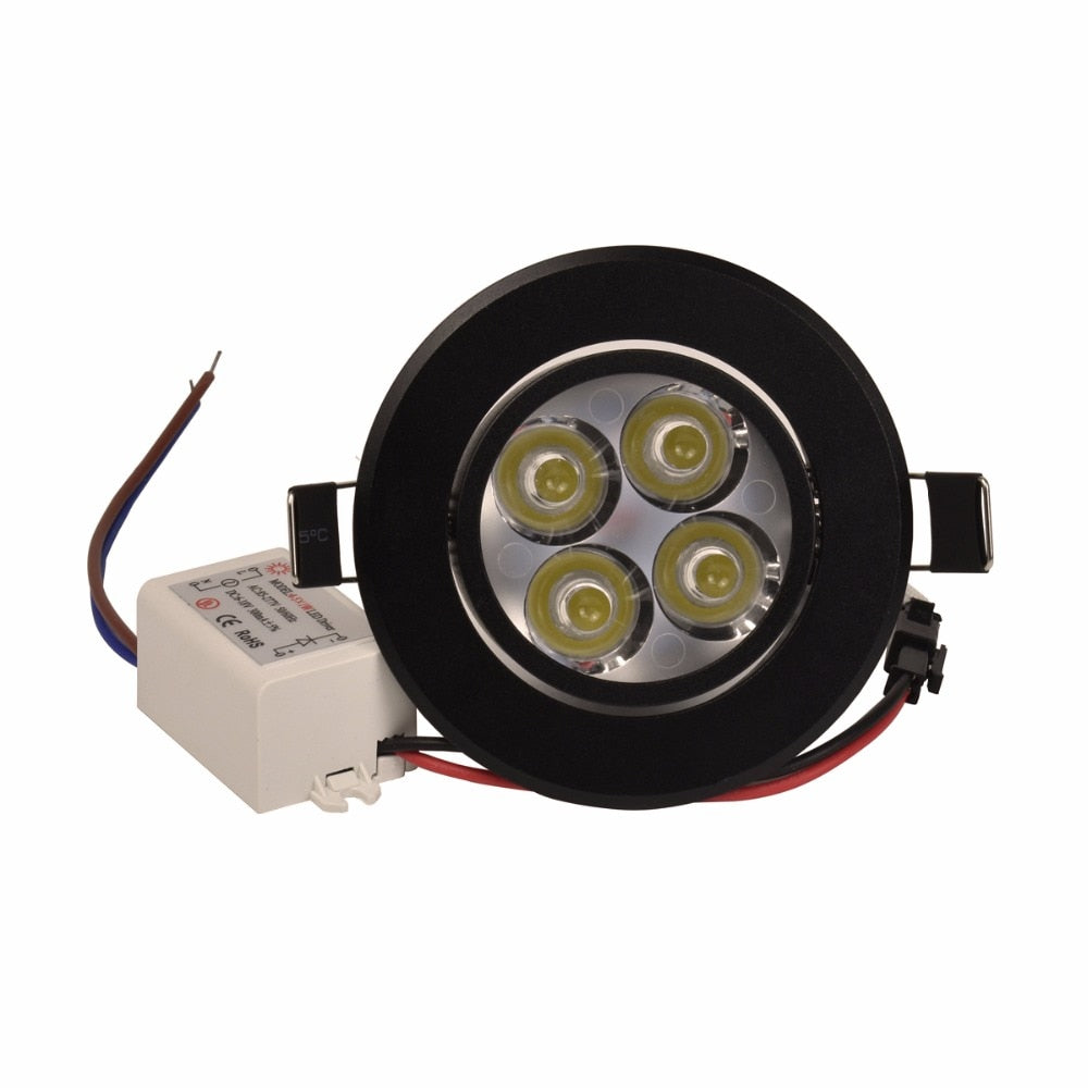 Led Downlight Dimmable 3W 4W 5W 110V 220V Black Shell Round Ceiling Recessed Spot led Light lamp IP40 Indoor Lighting