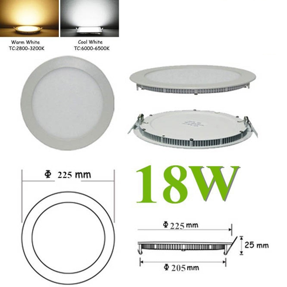 AC85-265V LED Panel Light Downlight 3W 6W 9W 12W 15W 18W Ultra-thin Panel LED Aluminum Surface Mounted Ceiling Down Lamp