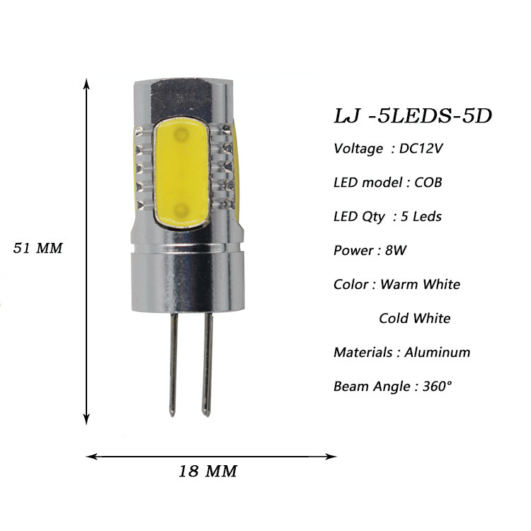 2W-8W G4 COB Automotive Aluminum LED Light