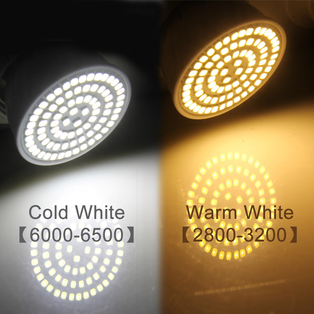E27 LED Bulb GU10 LED Lamp 220V SMD 2835 MR16 Spotlight 48 60 80LEDs Warm White Cold White Lights for Home Decoration Ampoule