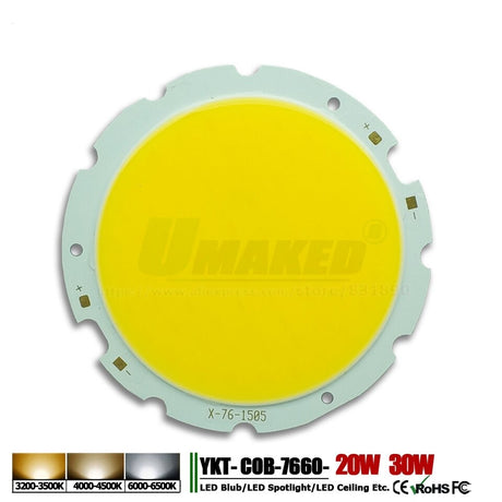 High Power LED Chip 3W 5W 7W10W 15W 20W 24W 30W 50W integrated SMD COB Beads Warm/Natural White Lamp Diode for led bulb spotlight