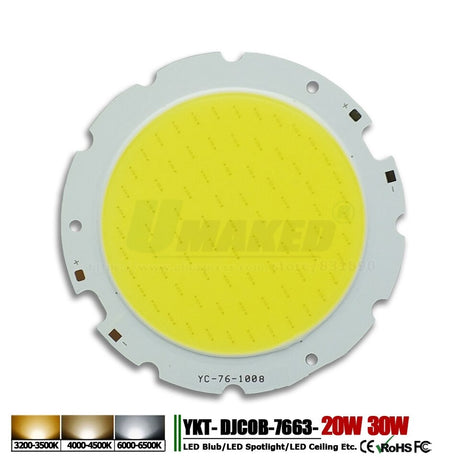 High Power LED Chip 3W 5W 7W10W 15W 20W 24W 30W 50W integrated SMD COB Beads Warm/Natural White Lamp Diode for led bulb spotlight