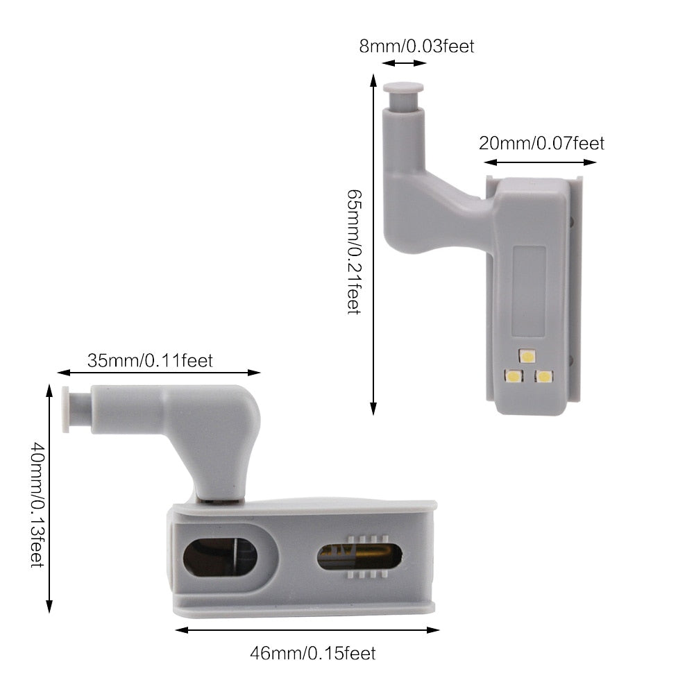  Warm White LED Night Light For Cabinet Kitchen Closet Hydraulic Hinge Light Cupboard Wardrobe Led Motion Sensor Light