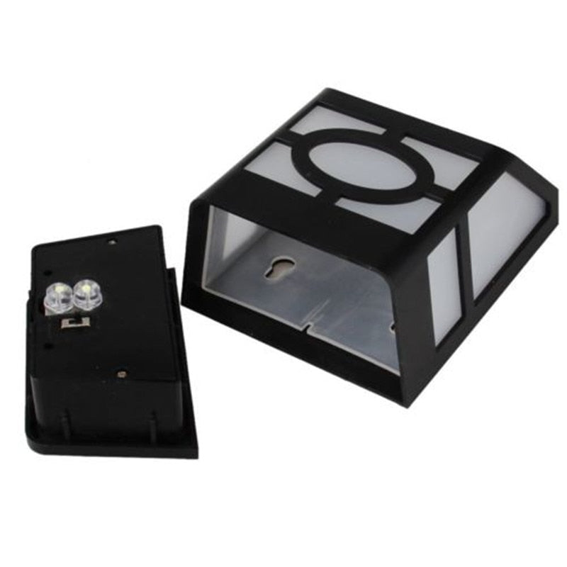 Solar Powered Wall Mount LED Light Outdoor Garden Path Landscape Fence Yard Lamp