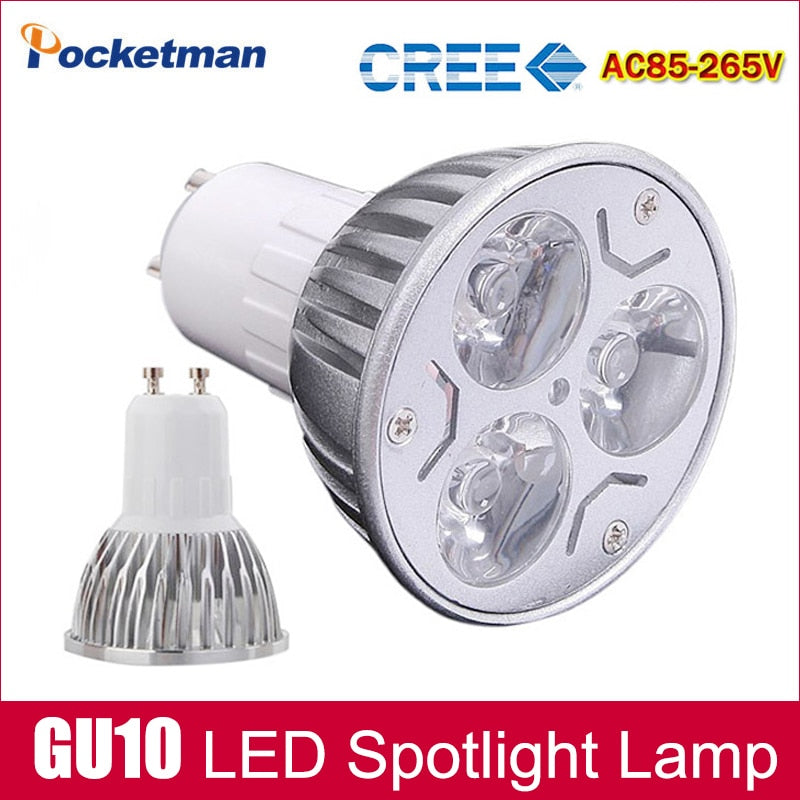 Super Bright 9W 4W 5W 3W GU10 LED Bulbs Light 110V 220V Dimmable Led Spotlights Warm/Cool White GU10 base LED downlight