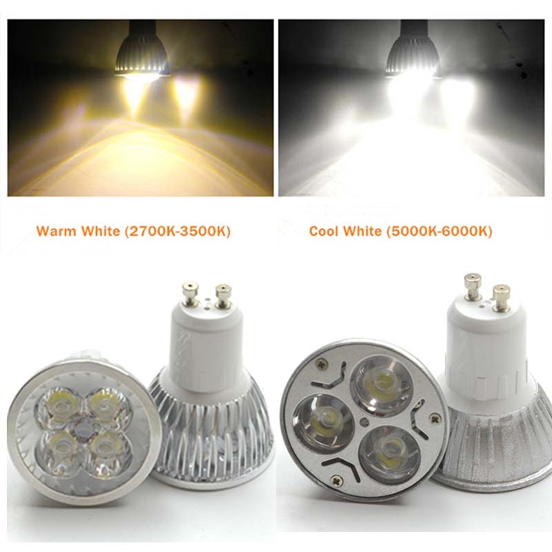 Super Bright 9W 4W 5W 3W GU10 LED Bulbs Light 110V 220V Dimmable Led Spotlights Warm/Cool White GU10 base LED downlight