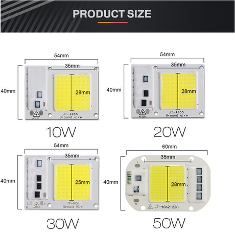 COB LED Chip 220V 50W 30W 20W 10W LED Matrix For Projectors Beads Cob Chip Spotlight for DIY Flood Light Outdoor Chip Lamp
