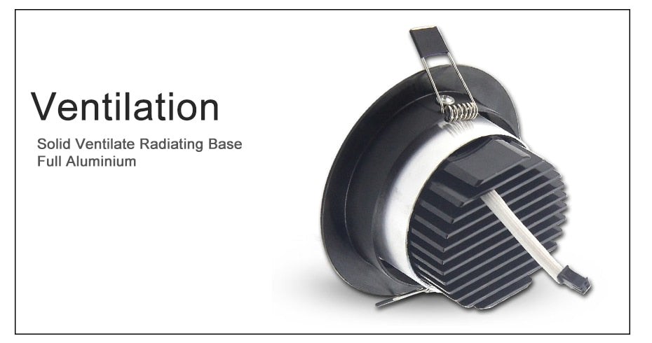 DBF Round Black Housing Embedded Downlight Dimmable 5W 7W 9W 12W Ceiling Recessed Spot Lights with AC 110V 220V LED Transformer