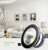 DBF Round Black Housing Embedded Downlight Dimmable 5W 7W 9W 12W Ceiling Recessed Spot Lights with AC 110V 220V LED Transformer