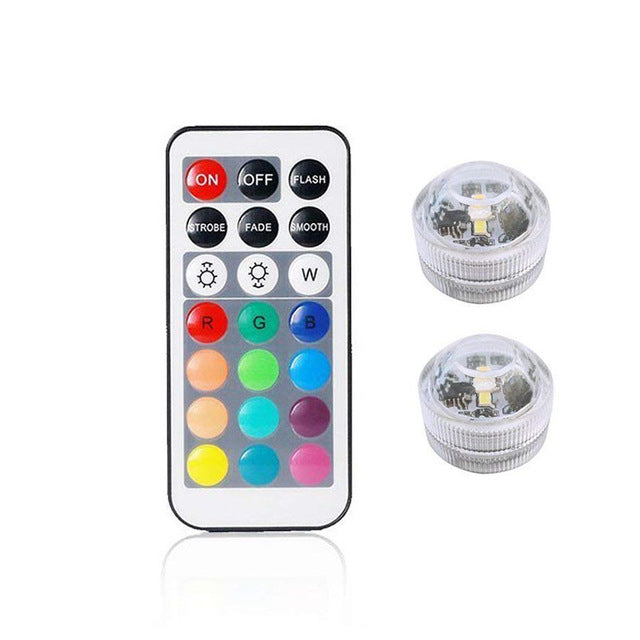 Battery Operated Waterproof RGB Submersible LED Light Underwater Night Lamp Tea Lights for vase, bowls, aquarium and party Wedding
