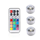 Battery Operated Waterproof RGB Submersible LED Light Underwater Night Lamp Tea Lights for vase, bowls, aquarium and party Wedding