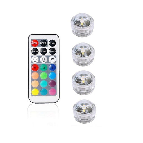 Battery Operated Waterproof RGB Submersible LED Light Underwater Night Lamp Tea Lights for vase, bowls, aquarium and party Wedding