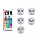 Battery Operated Waterproof RGB Submersible LED Light Underwater Night Lamp Tea Lights for vase, bowls, aquarium and party Wedding