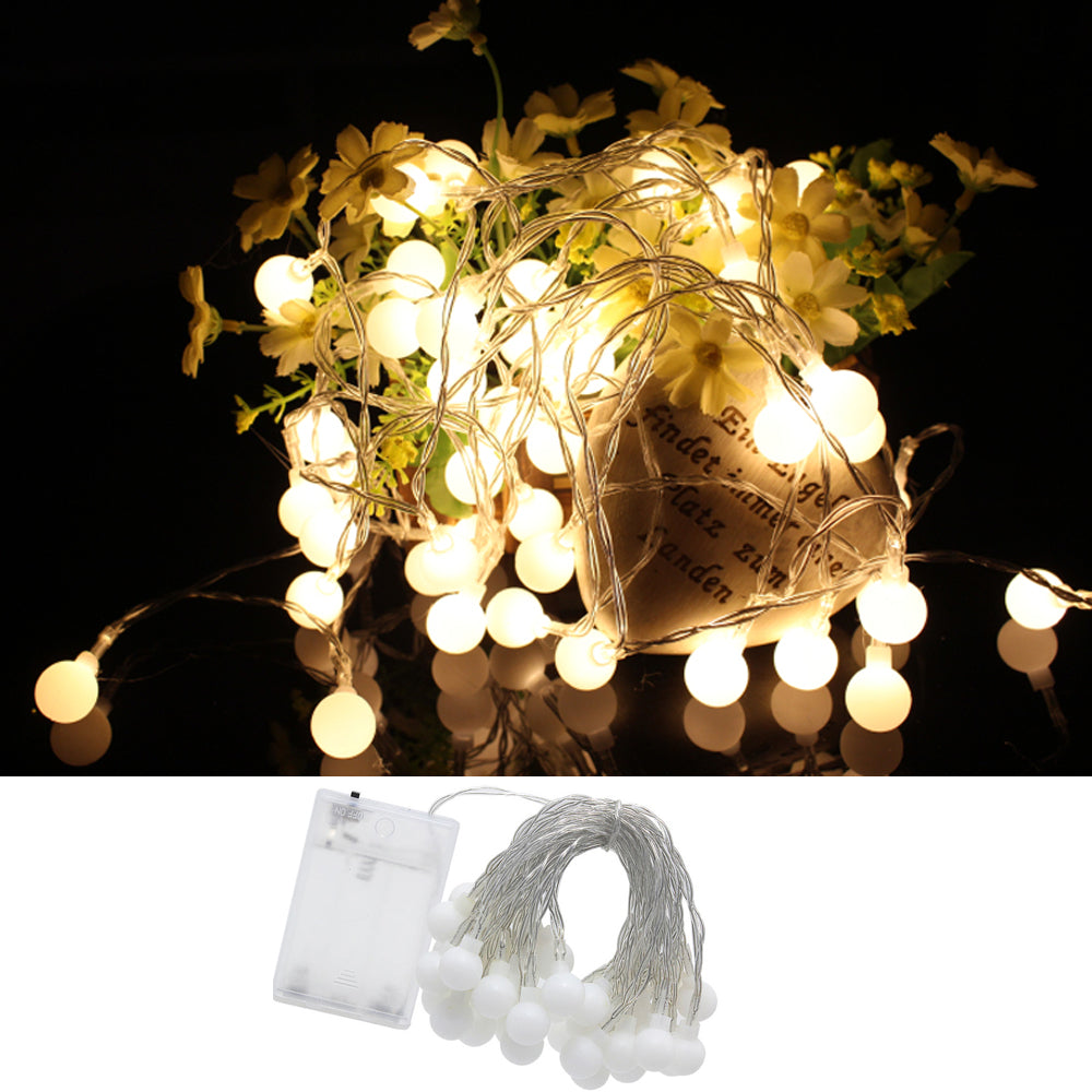 Fairy Garland LED Ball String Lights Waterproof For Christmas Tree Wedding Home Indoor Decoration Battery Powered