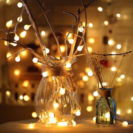 Fairy Garland LED Ball String Lights Waterproof For Christmas Tree Wedding Home Indoor Decoration Battery Powered