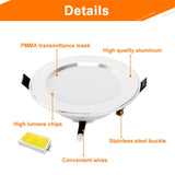 LED Downlight 4 pcs 3W 5W 7W 9W 12W 15W 220V 240V Recessed Round LED Lamp Light Indoor Lighting Warm White Cold White