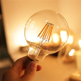 Filament Bulb G80 G95 G125 Big Global light bulb 2W 4W 6W 8W filament bulb E27 clear glass indoor lamp AC220V
