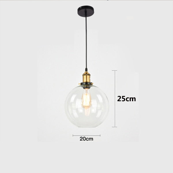 Vintage Pendant Lights American Amber Glass Pendant Lamp E27 Edison Light Bulb Dinning room Kitchen  Home Decor Planetarium Lamp