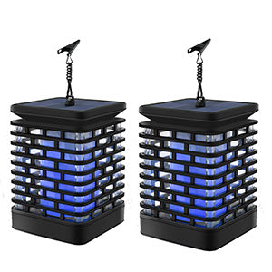 Solar Lights Flicking Flame Outdoor Solar Lantern Lamp Light Solar Powered LED Waterproof Hanging Light for garden yard pathway