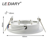 LEDIARY Bright Separable Led Downlights Round Recessed 8W 110-240V 90mm Cut Hole Aluminum GX53 Light Source 3000K/4000K/6000K