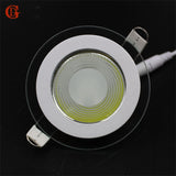 LED Downlight COB Dimmable 7W 10W 12W 15W 20W 30W LED COB Panel Light AC85-265V Recessed COB Downlight Glass Cover Down Light