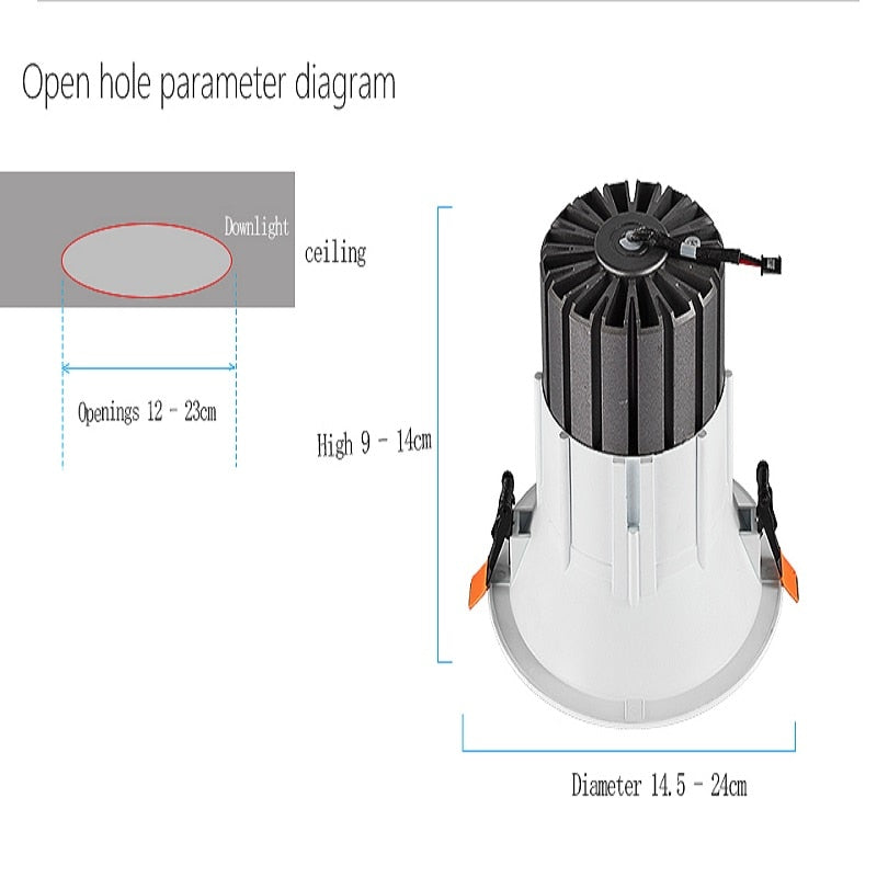 AC110-240V 4 inch 15W COB downlight  mall lobby High bay light CCT 3000K 4000K CRI Ra&gt;85 indoor modern industry light