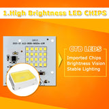 SMD LED Lamps Chip 220V Smart IC 10W 20W 30W 50W 90W LED Chip Bulb For Outdoor FloodLight Cold/Warm White