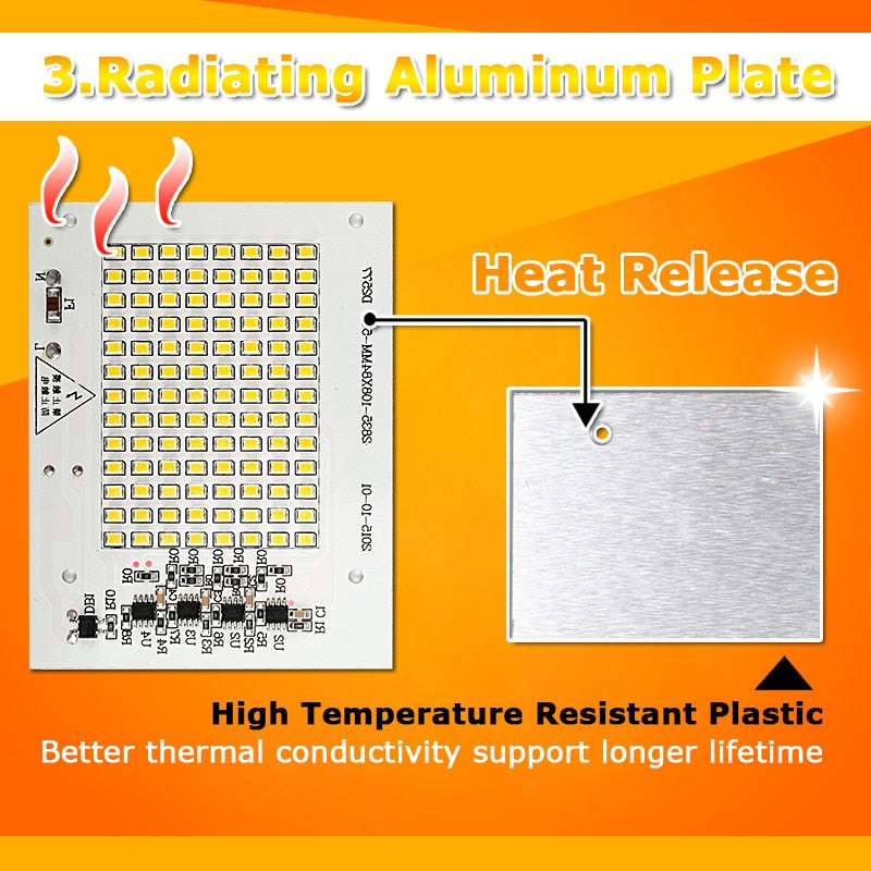 SMD LED Lamps Chip 220V Smart IC 10W 20W 30W 50W 90W LED Chip Bulb For Outdoor FloodLight Cold/Warm White