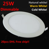Dimmable LED Ceiling Downlight Natural white/Warm White/Cold White AC110-220V 25W led panel light with driver 2 Years Warranty