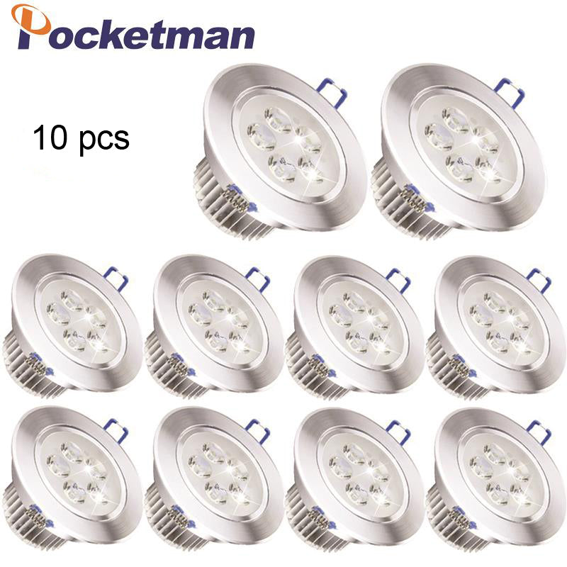 Pack of 10 Pocketman 110/220V 9W LED Ceiling Light Downlight,with LED Driver,Warm White Spotlight Lamp Recessed Lighting Fixture