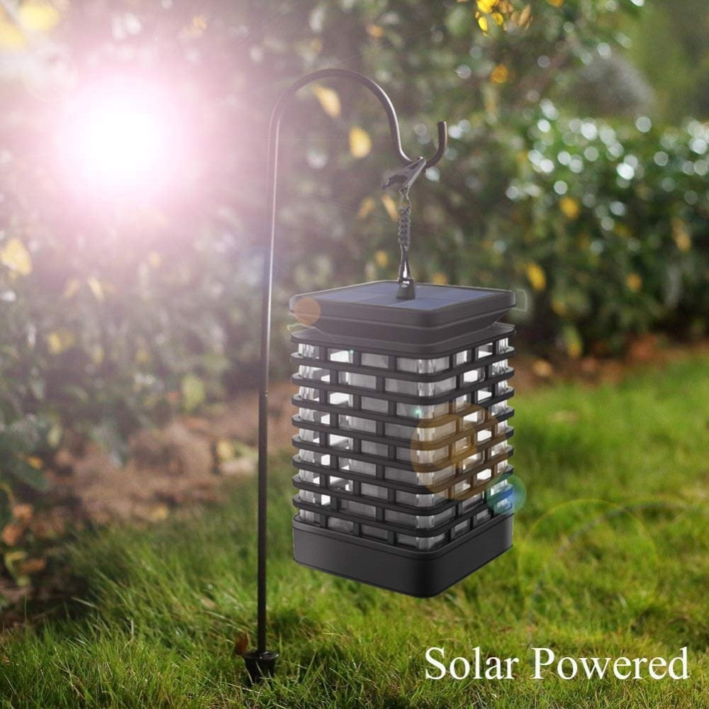 Solar Lights Flicking Flame Outdoor Solar Lantern Lamp Light Solar Powered LED Waterproof Hanging Light for garden yard pathway