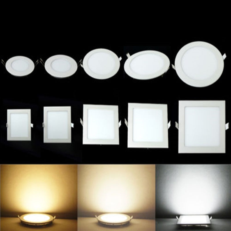 LED ceiling recessed 3W 4W 6W 9W 12W 15W 25W Warm White/Natural White/Cold White grid downlight square/round panel light + drive