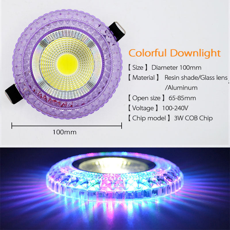 LED Colorful downlight COB AC100-230V 3W 5W 7W 9W 110V 220V led ceiling downlight rainbow RGB lamp ceiling spot light Magic color