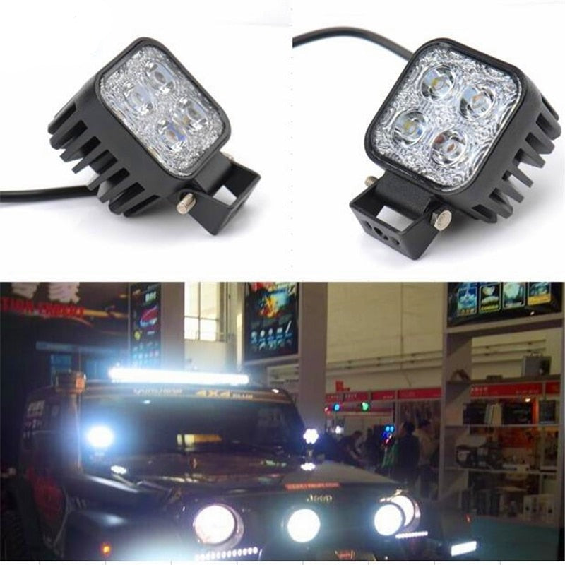 12W Car LED Off road Work Light Bar for Jeep 4x4 4WD AWD SUV ATV Golf Cart 12v 24v Driving Lamp Motorcycle Fog Light
