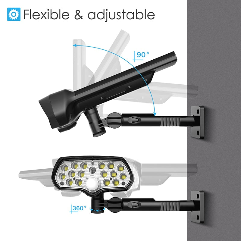 LED Solar Light PIR Motion Sensor Solar Lamp Waterproof Solar Powered Spotlights Wall Lamp For Outdoor Garden Decoration