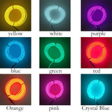 Car Interior Lighting Auto LED Strip Garland EL Wire Rope Tube Line flexible Neon Light With 12V USB Cigarette Drive