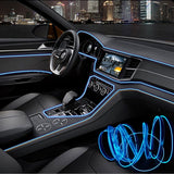 Car Interior Lighting Auto LED Strip Garland EL Wire Rope Tube Line flexible Neon Light With 12V USB Cigarette Drive