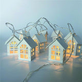LED Garland Wood House String Light 2m 10LEDs Room Decors String Lamp Wedding Party Holiday Fairy Lights Novelty Lamp