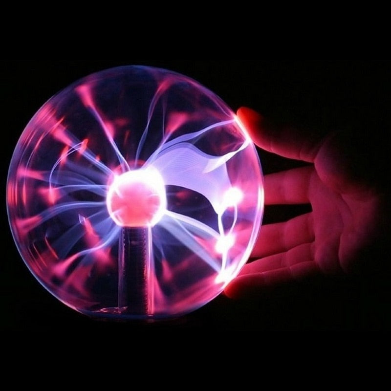 USB Magic Black Base Glass Plasma Ball Sphere Lightning Party Lamp Light With USB Cable 8*8*13cm