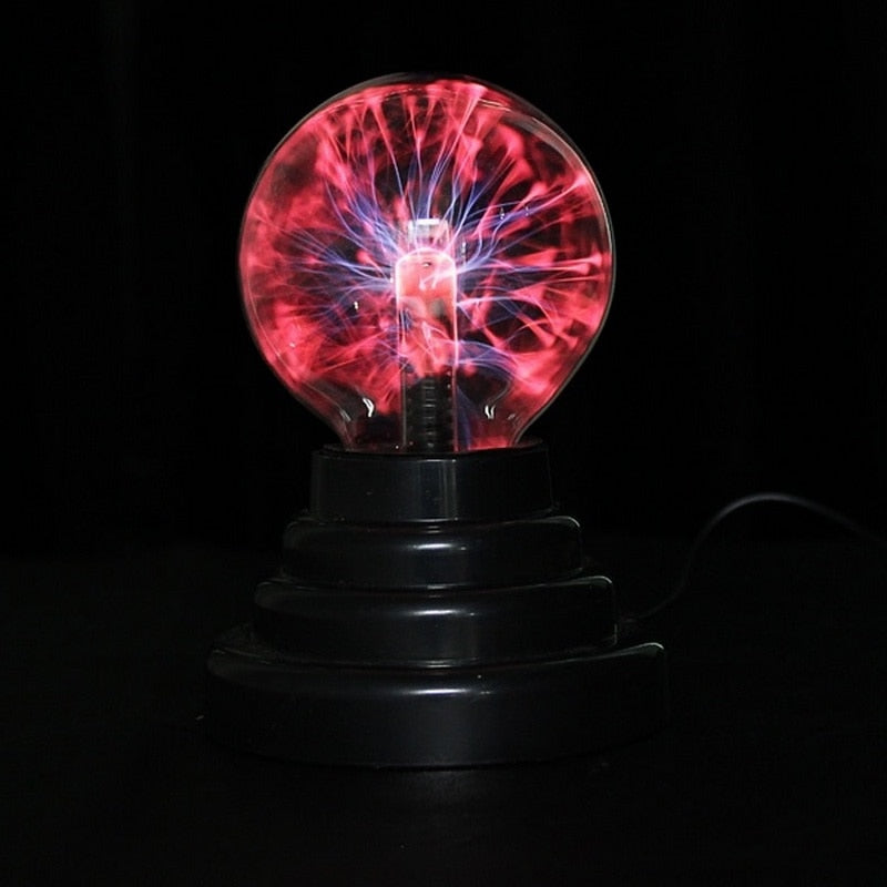 USB Magic Black Base Glass Plasma Ball Sphere Lightning Party Lamp Light With USB Cable 8*8*13cm