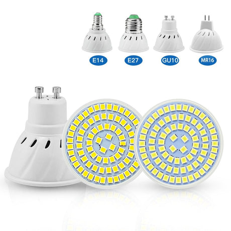 Led Spotlight Bulb E27 E14 GU10 MR16 Led Lamp 110V 220V 48 60 80 LEDs 2835 SMD Energy Saving Bombillas Lampada for Home Lighting