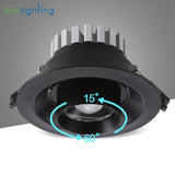Modern Zoom led Downlight, Industrial 3W 5W 7W 10W 15W Focos led Techo Lighting, Black White Zoomable Spotlights Lamp Fixtures