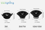 Modern Zoom led Downlight, Industrial 3W 5W 7W 10W 15W Focos led Techo Lighting, Black White Zoomable Spotlights Lamp Fixtures