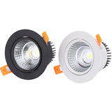 White Black LED COB Spotlight Ceiling lamp AC85-265V 3W 5W 7W 9W 12W 15W Aluminum recessed downlights round led panel light Spot