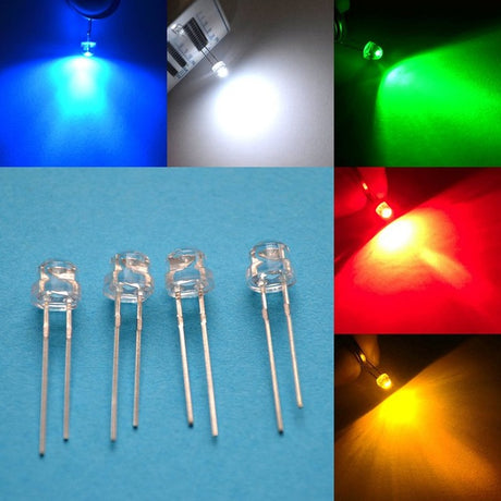 5mm emitting Diode Straw Hat White Red Green Blue Yellow Pink SMD SMT Led Water Clear Bright Wide Angle Bulb 20000mcd Lamp