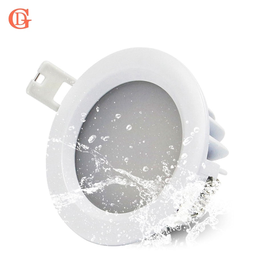 GD 4pcs IP65 LED Downlight 5W 7W 9W 12W 15W Waterproof LED DownLights AC220V 230V 240V Recessed Downlight LED Spot For Bathroom