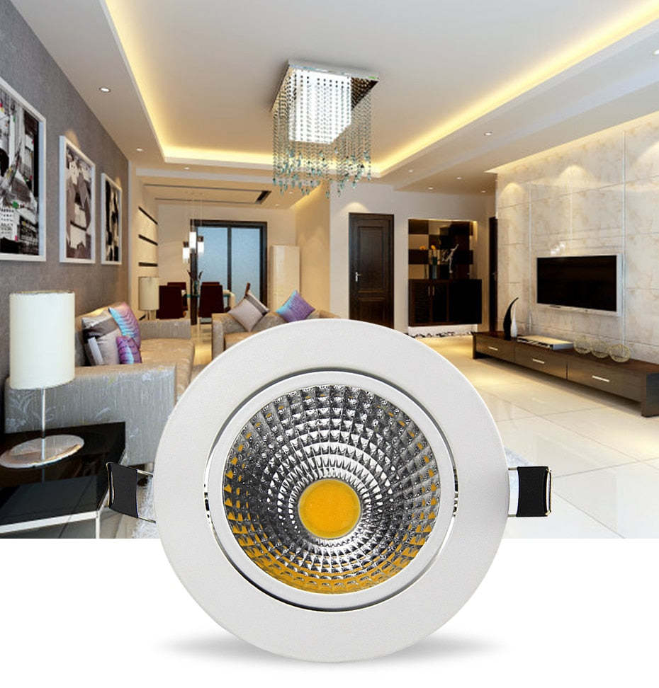 DBF Classic Round White Dimmable LED Recessed Downlight 5W 7W 9W 12W with AC 110V 220V Driver Ceiling Spot Lights Bedroom Shop
