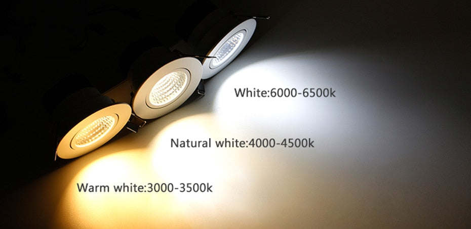 DBF Classic Round White Dimmable LED Recessed Downlight 5W 7W 9W 12W with AC 110V 220V Driver Ceiling Spot Lights Bedroom Shop